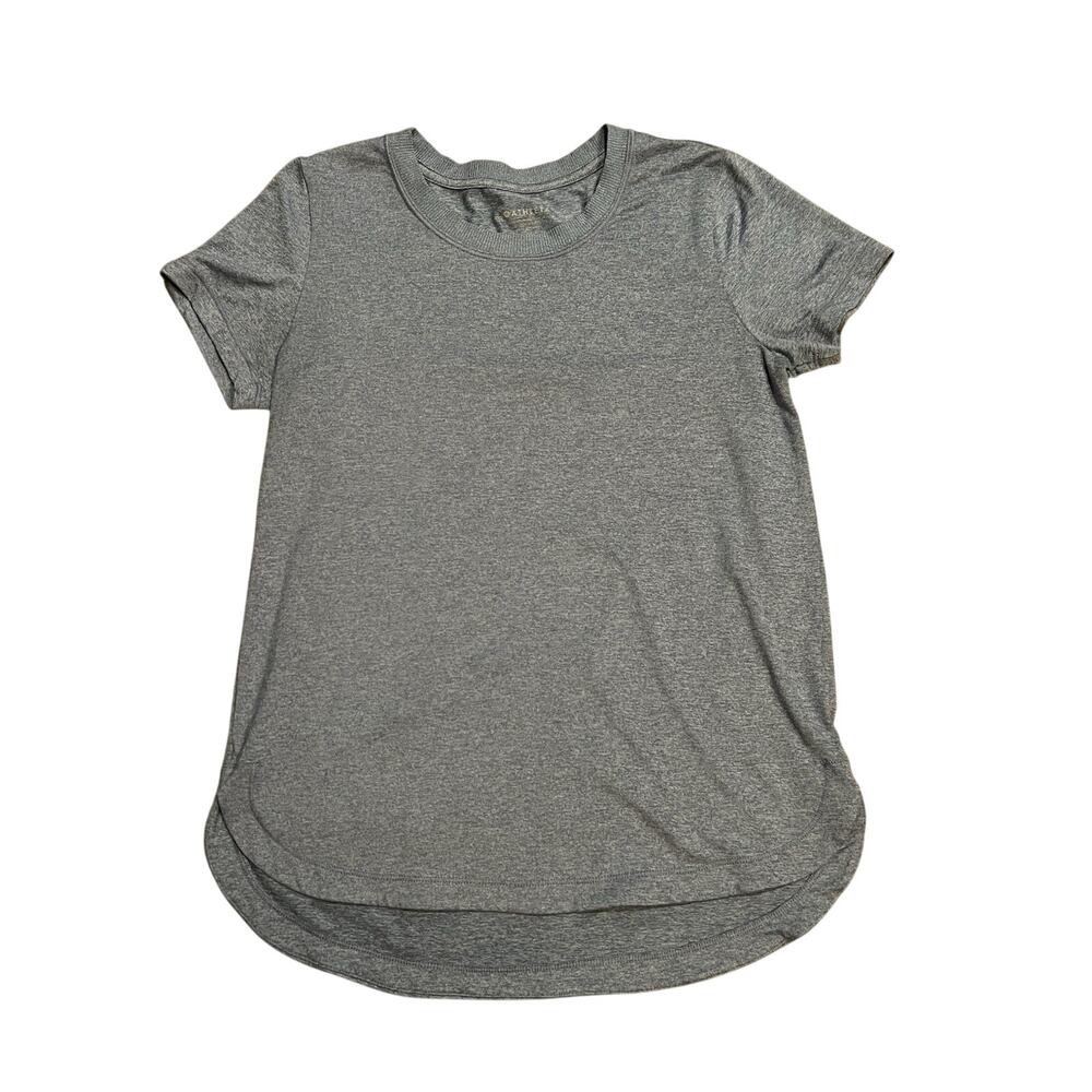 Athleta Gray Short Sleeve Athletic Tee Shirt Womens XS‎ Stretch Athleisure